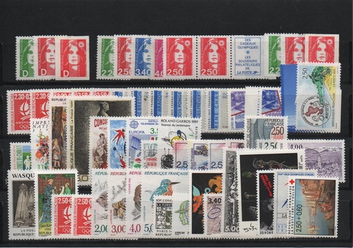 AÑO 1991 COMPLETO SELLOS FRANCIA