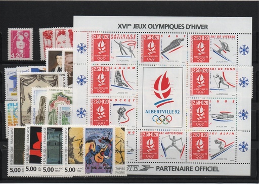 AÑO 1992 COMPLETO SELLOS FRANCIA