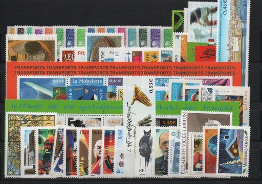 AÑO 2002 COMPLETO SELLOS FRANCIA