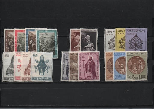 AÑO 1963 COMPLETO SELLOS VATICANO
