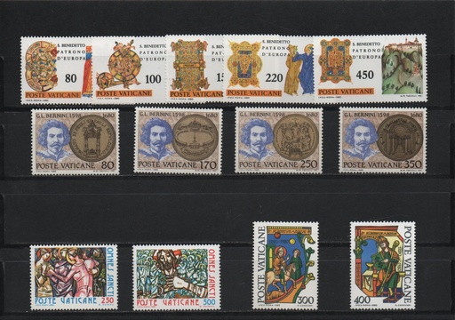 AÑO 1980 COMPLETO SELLOS VATICANO