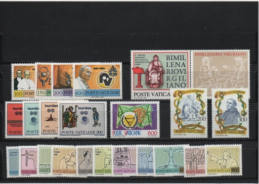 AÑO 1981 COMPLETO SELLOS VATICANO