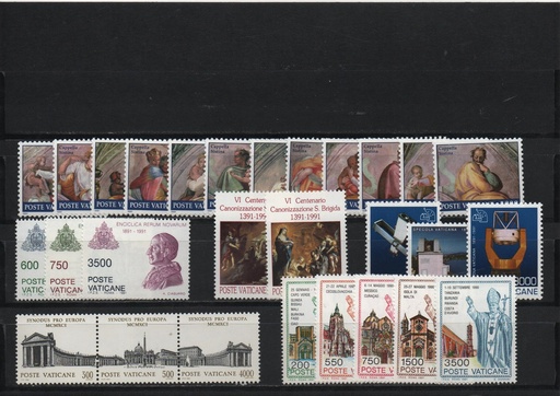AÑO 1991 COMPLETO SELLOS VATICANO