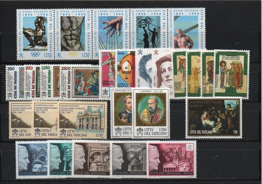 AÑO 1996 COMPLETO SELLOS VATICANO