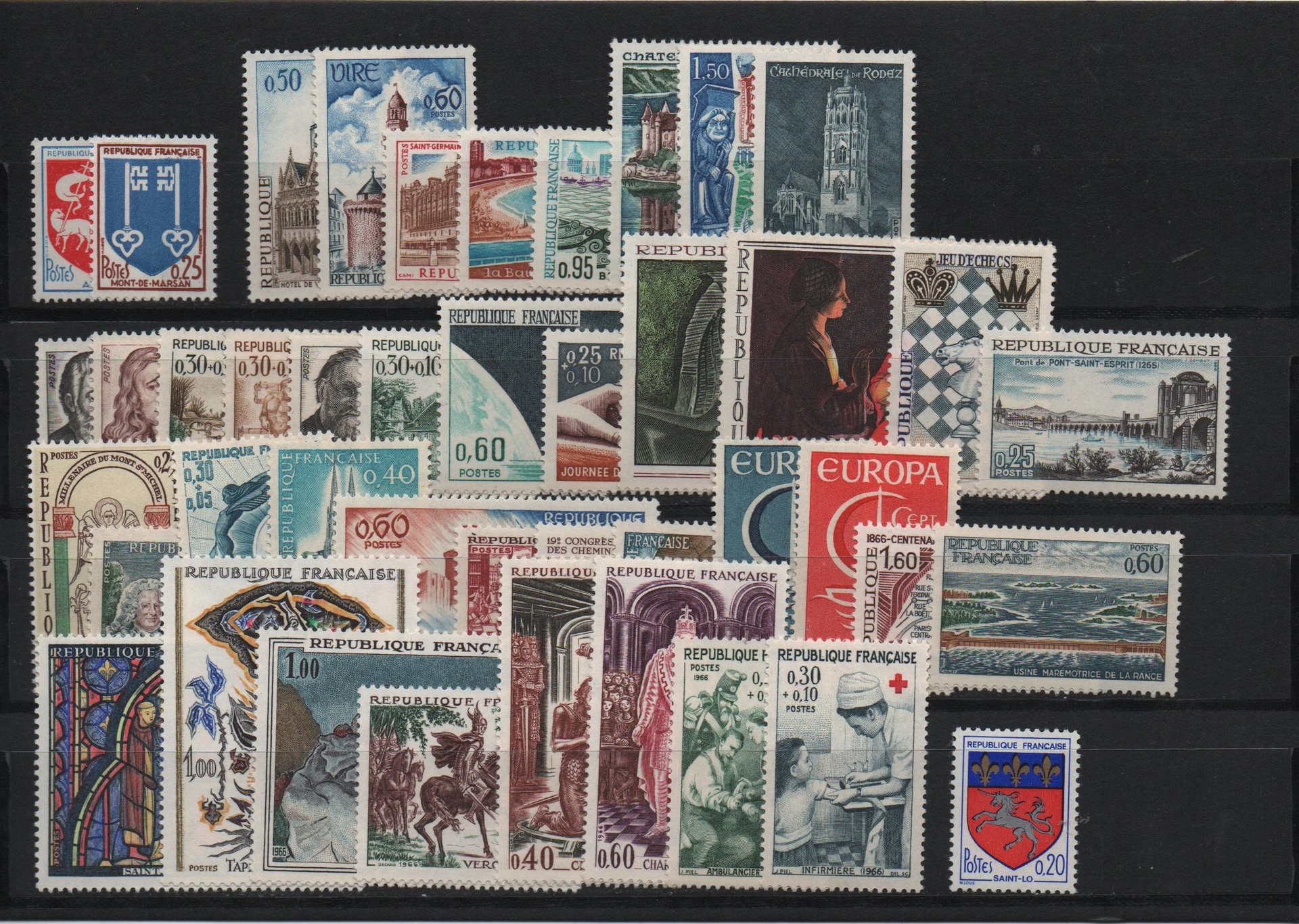 1966 FRANCE COMPLETE STAMPS YEAR