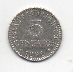 ALFONSO XIII DEL AÑO 1896 DE 5 CENTAVOS