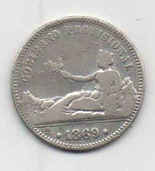 PROVISIONAL G. FROM THE YEAR 1869 OF 1 PESETA
