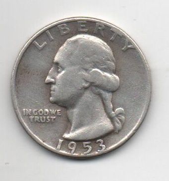 ESTADOS UNIDOS DEL AÑO 1953 DE 1/4 WASHINGTON