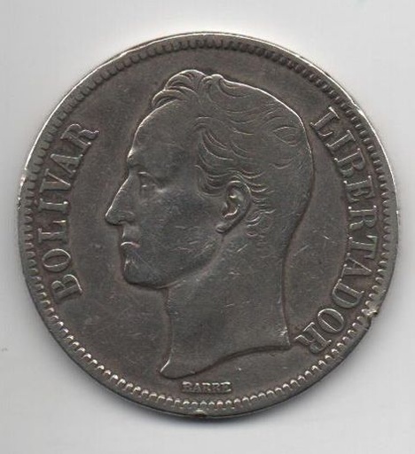 VENEZUELA DEL AÑO 1926 DE 5 BOLIVARES