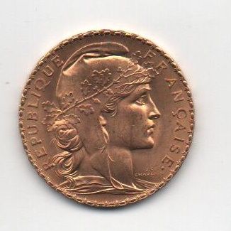 FRANCIA DEL AÑO 1913 DE 20 FRANCOS