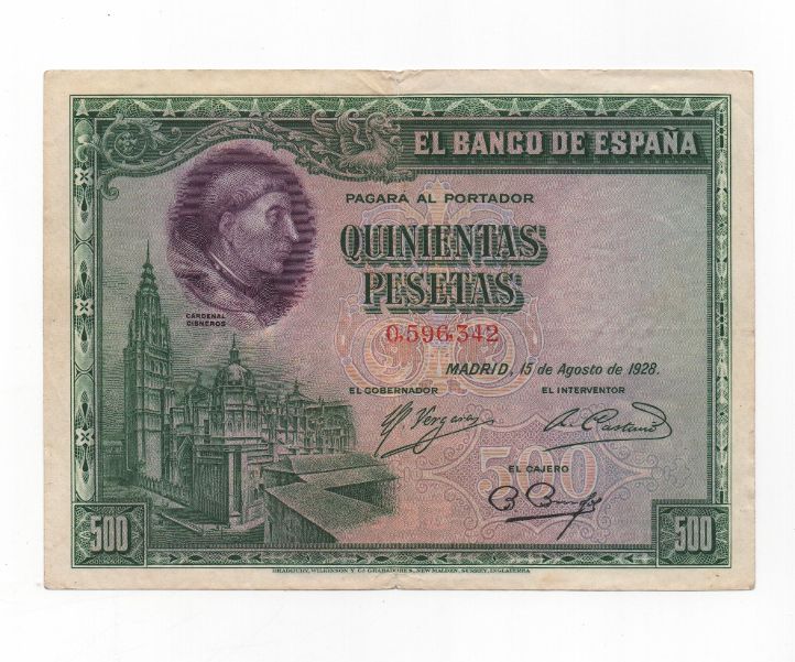 ALFONSO XIII II REPUBLICA 1928 DE 500 PTS