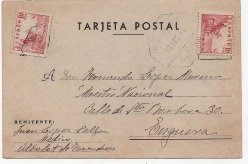 ESPAÑA POSTAL Nº 39 T. POSTAL SELLO CID DE 10 CENTIMOS