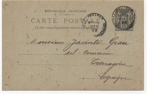 FRANCIA POSTAL N-3 SELLO GRIS