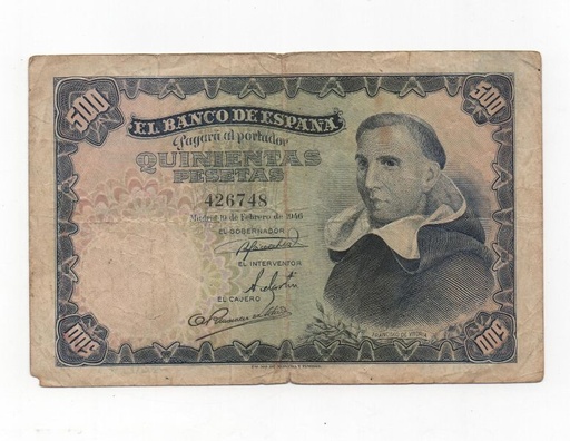 ESTADO ESPAÑOL AÑO 1946 (19/02) DE 500 PESETAS
