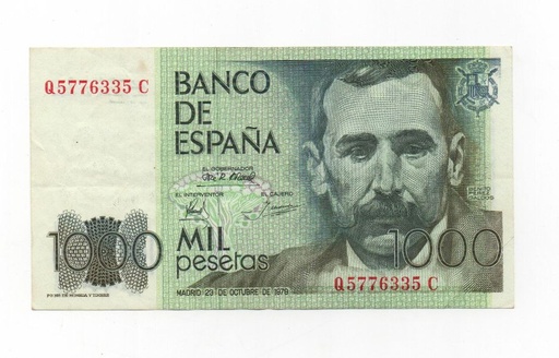 REINADO JUAN CARLOS I AÑO 1979 (23/10) DE 1000 PESETAS
