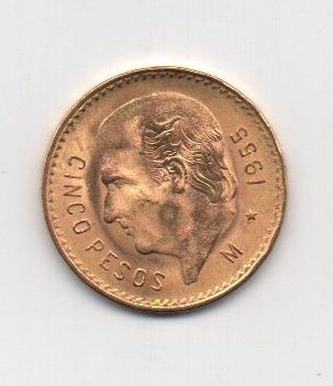 MEXICO DEL AÑO 1955 DE 5 PESOS