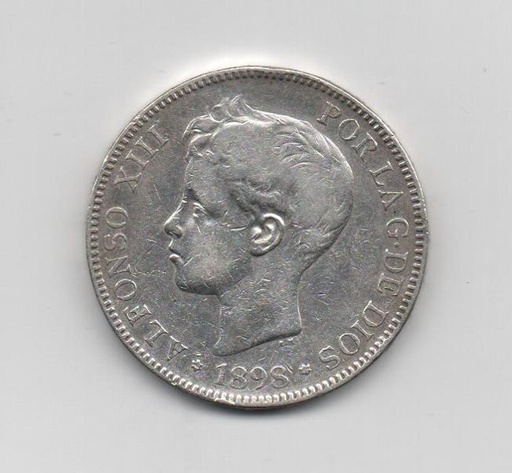 ALFONSO XIII DEL AÑO 1898 *98 DE 5 PESETAS