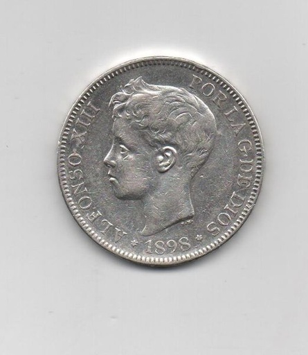 ALFONSO XIII DEL AÑO 1898 *98 DE 5 PESETAS