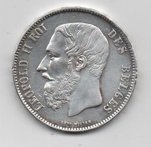 BÈLGICA DE L'ANY 1870 DE 5 FRANCOS