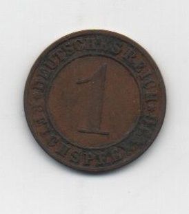 GERMANY 1924 WEIMAR REPUBLIC LETTER A 1 REICHSPFENNIG