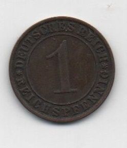 GERMANY 1930 WEIMAR REPUBLIC LETTER A 1 REICHSPFENNIG