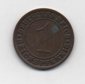 GERMANY 1931 WEIMAR REPUBLIC LETTER E 1 REICHSPFENNIG