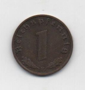 ALEMANIA REICH DEL AÑO 1939 LETRA F DE 1 REICHSPFENNING