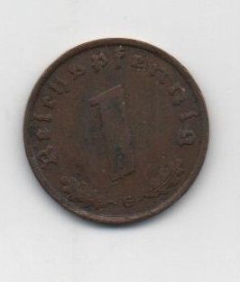 ALEMANIA REICH DEL AÑO 1939 LETRA G DE 1 REICHSPFENNIG