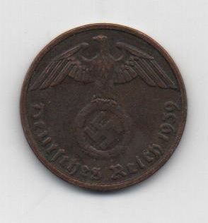 ALEMANIA REICH DEL AÑO 1939 LETRA E DE 2 REICHSPENNIG