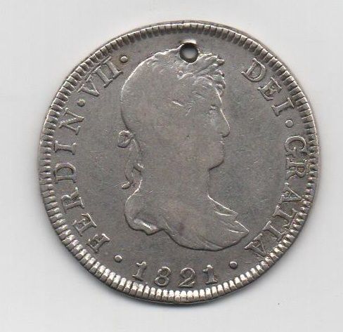 SPANIEN FERDINAND VII AUS DEM JAHR 1821 VIER REALES