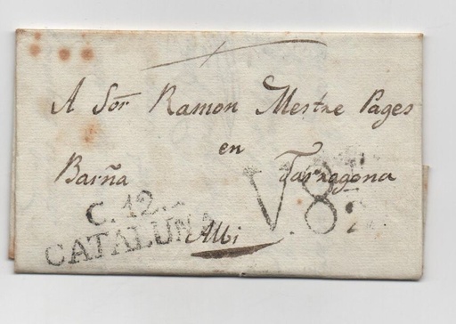 ESPAÑA Nº 7 CATALUÑA-CASTELLON DE AMPURIAS 26-08-1829