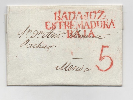 ESPAÑA Nº 19 EXTREMADURA BAJA-BADAJOZ DEL 27-05-1842