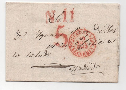 ESPAÑA Nº 23 ALCARRIA. GUADALAJARA DEL 10-11-1842