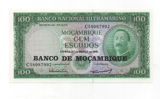 MOZAMBIQUE DEL AÑO 1961 DE 100 ESCUDOS