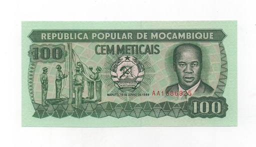 MOZAMBIQUE DEL AÑO 1989 DE 100 METICAIS