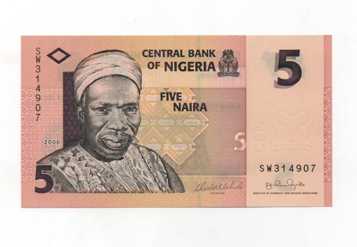 NIGERIA DEL AÑO 2006 DE 5 NAIRA