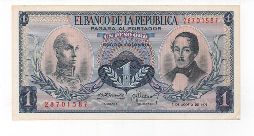 COLOMBIA DEL AÑO 1973 DE 1 PESO