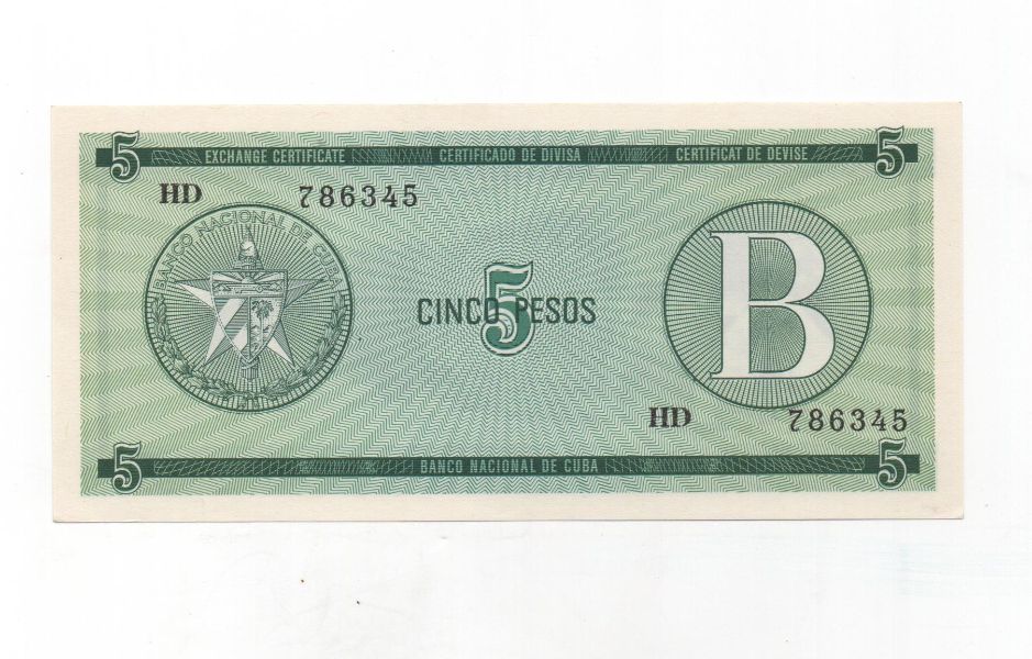 CUBA DELL'ANNO 1985 DA 5 PESOS