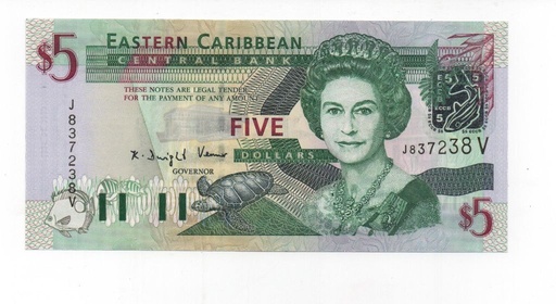 ESTADOS CARIBEÑOS DEL AÑO 2008 DE 5 DOLARES