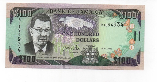 JAMAICA DEL AÑO 2002 DE 100 DOLARES