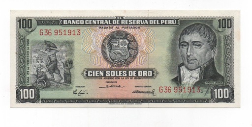 PERU DEL AÑO 1968 DE 100 SOLES