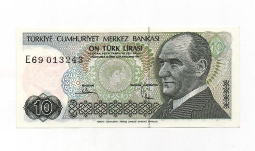 TURKIA DEL AÑO 1979 DE 10 LIRASI