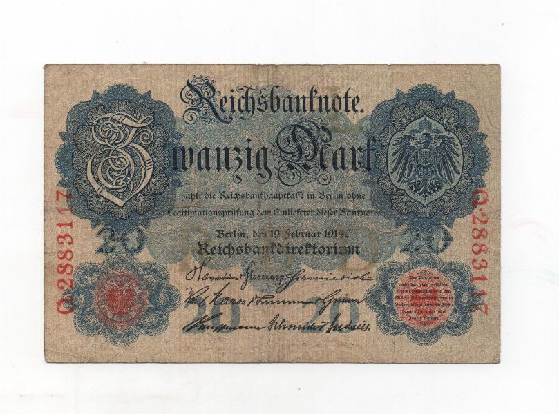 GERMANY 1914 20 MARKS