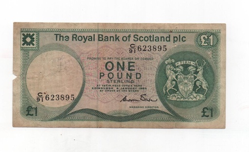 ESCOCIA DEL AÑO 1985 DE 1 LIBRA