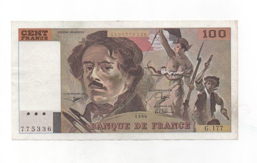 FRANCIA DEL AÑO 1990 DE 100 FRANCOS