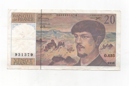 FRANCIA DEL AÑO 1992 DE 20 FRANCOS