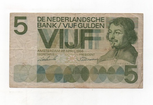HOLANDA DEL AÑO 1966 DE 5 GULDEN