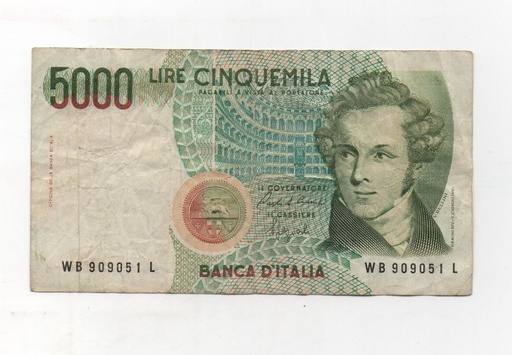 ITALIA DEL AÑO 1985 DE 5000 LIRAS
