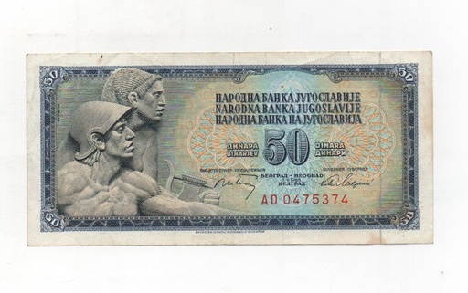 YUGOSLAVIA DEL AÑO 1968 DE 50 DINARA