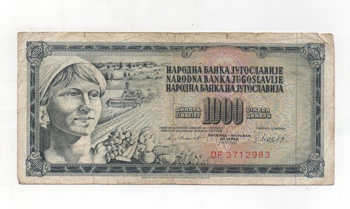 YUGOSLAVIA DEL AÑO 1981 DE 1000 DINARA